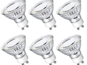 لمبات الإضاءة LE GU10 LED ، مكافئ الهالوجين بقدرة 50 وات ، غير قابلة للانعكاس ، 5000K ضوء النهار الأبيض الطبيعي ، استبدال لمبة LED لإضاءة المسار المريح ، شعاع فلود 120 درجة ، 3 واط 350 لومن ، 6 عبوات