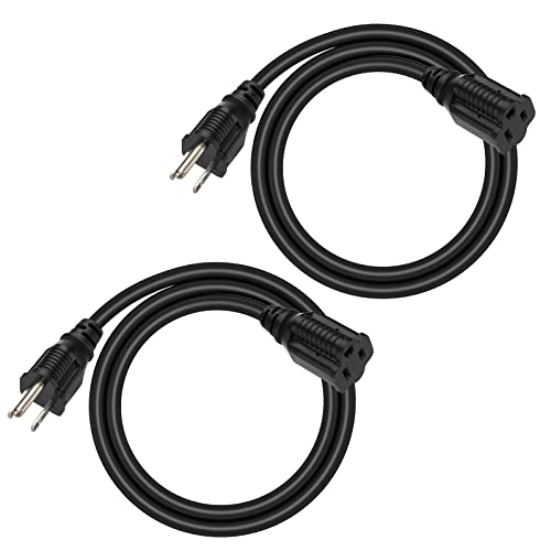 سلك تمديد للكريسماس من DEWENWILS 3 أقدام ، 16 AWG SJTW كابل طاقة مقاوم للعوامل الجوية للاستخدام الداخلي في الهواء الطلق ، 3 مقابس ذات فتحات مثبتة للأضواء ، أسود ، مدرج في ETL ، عبوتان سلك تمديد للكريسماس من DEWENWILS 3 أقدام ، 16 AWG SJTW كابل طاقة مقاوم للعوامل الجوية للاستخدام الداخلي في الهواء الطلق ، 3 مقابس ذات فتحات مثبتة للأضواء ، أسود ، مدرج في ETL ، عبوتان