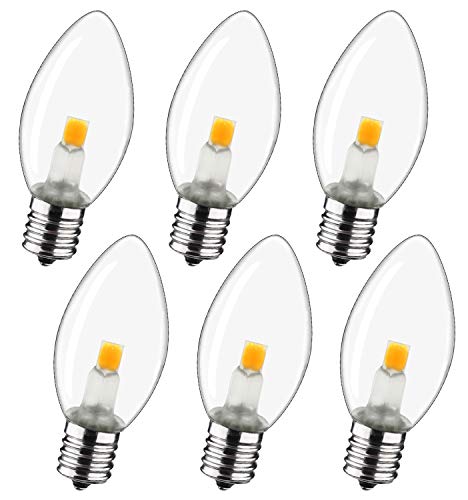 لمبة إضاءة ليلية LED - لمبات C7 E12 LED - لمبات إضاءة الشمعدانات ، 0.6 وات مكافئ 7 وات لمبة ساطعة ، أبيض دافئ 2700 كلفن ، لمبة بديلة لشموع النوافذ والثريات ، 6 عبوات لمبة إضاءة ليلية LED - لمبات C7 E12 LED - لمبات إضاءة الشمعدانات ، 0.6 وات مكافئ 7 وات لمبة ساطعة ، أبيض دافئ 2700 كلفن ، لمبة بديلة لشموع النوافذ والثريات ، 6 عبوات