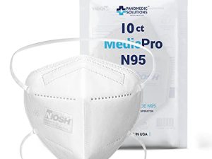 PandMedic - 10 عبوات من أقنعة الوجه N95 مصنوعة في الولايات المتحدة الأمريكية ، قناع MedicPro N95 ، أقنعة الوجه N95 مع حلقات الأذن ، يمكن التخلص منها ومعبأة بشكل فردي ، أجهزة التنفس N95 المعتمدة من NIOSH