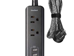 قطاع الطاقة مع USB - 2 منافذ 3 منافذ شحن USB (3.1A ، 15 واط) ، محطة شحن سطح المكتب مع سلك تمديد مضفر بطول 5 أقدام ، قابس مسطح ، شريط طاقة للسفر للرحلات البحرية ، المكتب المنزلي ، مدرج في ETL