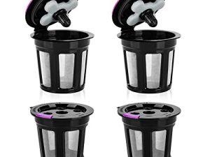 أكواب MaxRona قابلة لإعادة الاستخدام K من أجل Keurig Supreme Multistream Series-4 Packs متوافقة مع كبسولات قهوة Keurig القابلة لإعادة الاستخدام - أكواب K قابلة لإعادة الملء لجميع Keurig 2.0 و 1.0 ، خالية من BPA