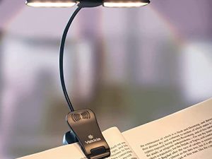 مصباح كتب Vekkia 14 LED قابل لإعادة الشحن للقراءة في الليل في السرير ، مصباح قراءة دافئ / أبيض مع مشبك ، مشبك صغير قابل للتعديل 180 درجة على الضوء ، خفيف الوزن للعناية بالعين ، مصباح مثالي للقراء والأطفال
