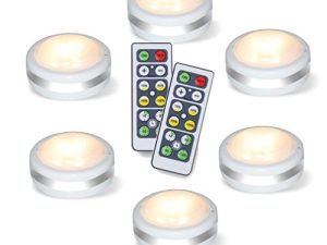 مصابيح Puck مع جهاز تحكم عن بعد ، Starxing لاسلكي بإضاءة Led تعمل بالبطارية ، أضواء LED مع جهاز تحكم عن بعد ، إضاءة LED تحت الخزانة ، إضاءة خزانة قابلة للتعتيم تعمل بالبطارية (أبيض طبيعي 6PK)