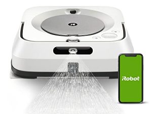 iRobot Braava Jet M6 (6110) Ultimate Robot Mop- متصل بشبكة Wi-Fi ، بخاخ نفاث دقيق ، رسم خرائط ذكي ، يعمل مع Alexa ، مثالي للغرف المتعددة ، لإعادة الشحن والسير الذاتية ، أبيض