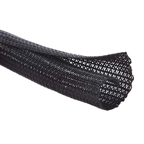 Alex Tech 10ft - 1/2 inch Cord Protector Wire Loom Tubing Cable Sleeve Split Sleeving for USB Cable Power Cord Audio Video Cable - Protect Cat من مضغ الحبال - أسود Alex Tech 10ft - 1/2 inch Cord Protector Wire Loom Tubing Cable Sleeve Split Sleeving for USB Cable Power Cord Audio Video Cable - Protect Cat من مضغ الحبال - أسود