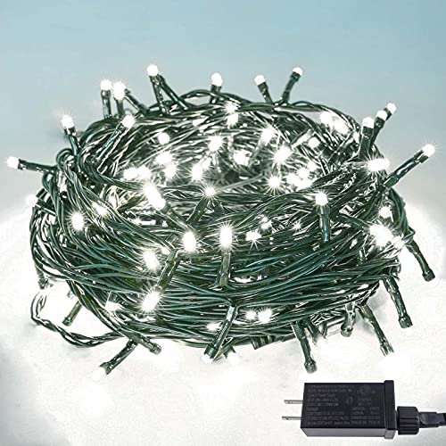 YIQU White 82FT 200 LED Christmas String Lights في الهواء الطلق / داخلي (سلك أخضر قابل للتمديد ، فائق السطوع مع 8 أوضاع ، معتمد من UL) ، أضواء سلسلة الجنية لتزيين حفلات عيد الميلاد ، أبيض بارد YIQU White 82FT 200 LED Christmas String Lights في الهواء الطلق / داخلي (سلك أخضر قابل للتمديد ، فائق السطوع مع 8 أوضاع ، معتمد من UL) ، أضواء سلسلة الجنية لتزيين حفلات عيد الميلاد ، أبيض بارد