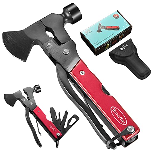 RoverTac Multitool Hatchet Camping Tool Accessories Survival Ax Gear هدايا فريدة للرجال والنساء وأب الزوج 14 في 1 متعددة الأدوات منشار الفأس سكين المطرقة كماشة مفكات فتاحة الزجاجات غمد متين RoverTac Multitool Hatchet Camping Tool Accessories Survival Ax Gear هدايا فريدة للرجال والنساء وأب الزوج 14 في 1 متعددة الأدوات منشار الفأس سكين المطرقة كماشة مفكات فتاحة الزجاجات غمد متين