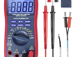 AstroAI Digital Multimeter TRMS 6000 Counts Volt Meter Ohmmeter Auto-Ranging Tester ؛ يقيس بدقة ديودات مقاومة التيار الكهربائي واستمرارية دورة العمل ودرجة حرارة السعة للسيارات