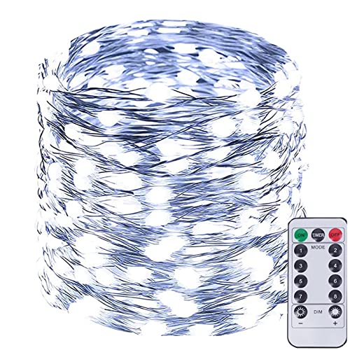 SANJICHA 66Ft 200LED سلسلة أضواء الجنية في الهواء الطلق / داخلي ، أضواء خرافية فائقة السطوع مع جهاز تحكم عن بعد ، سلك نحاسي مقاوم للماء 8 أوضاع لأضواء الكريسماس لغرفة النوم وحفلات الزفاف (أبيض بارد) SANJICHA 66Ft 200LED سلسلة أضواء الجنية في الهواء الطلق / داخلي ، أضواء خرافية فائقة السطوع مع جهاز تحكم عن بعد ، سلك نحاسي مقاوم للماء 8 أوضاع لأضواء الكريسماس لغرفة النوم وحفلات الزفاف (أبيض بارد)