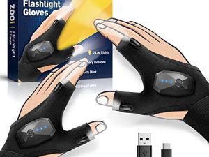 ZOOI Stocking Stuffers for Men، Flashlight Gloves هدايا الصيد للرجال الأب ، أدوات رائعة لهدايا الرجال للكريسماس ، هدايا فريدة للرجال والنساء الزوجين المراهقين ، أدوات للرجال ملحقات التخييم