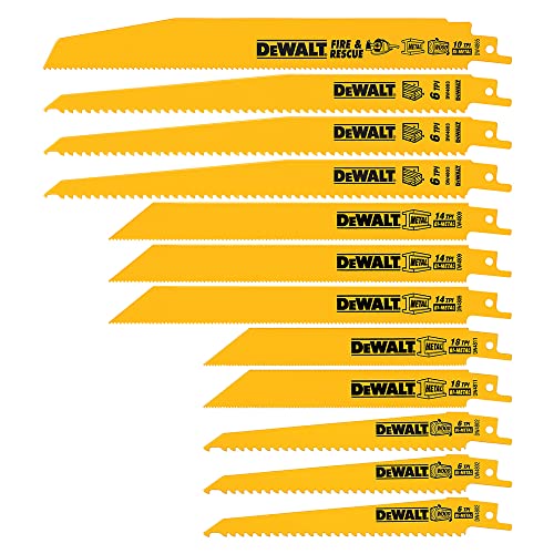 شفرات المنشار الترددية DEWALT ، مجموعة ثنائية المعدن مع علبة ، 12 قطعة (DW4892) شفرات المنشار الترددية DEWALT ، مجموعة ثنائية المعدن مع علبة ، 12 قطعة (DW4892)