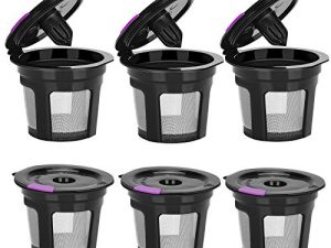 أكواب K قابلة لإعادة الاستخدام لـ Keurig ، فلتر قهوة K CUP قابل لإعادة الاستخدام قابل لإعادة الملء كوب واحد K لـ Keurig 2.0 1.0 BPA Free-6 حزم
