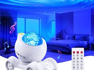 جلاكسي بروجيكتور إنوكيك ستار بروجيكتور بلوتوث مدمج ، جهاز عرض ضوئي ليلي للأطفال البالغين ، جهاز عرض أورورا للسقف / ديكور الغرفة / الاسترخاء / الحفلات / الموسيقى / الهدايا (أبيض)