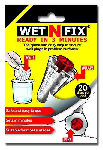 WETNFIX (20 قرصًا) - تثبيت مثبتات الحائط بسرعة! مثالية لتركيبات الحائط السائبة مثل قضبان الستائر وحوامل ورق التواليت. مثالية للجدار الجاف والبناء. WETNFIX (20 قرصًا) - تثبيت مثبتات الحائط بسرعة! مثالية لتركيبات الحائط السائبة مثل قضبان الستائر وحوامل ورق التواليت. مثالية للجدار الجاف والبناء.