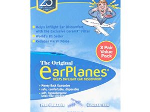 سدادات أذن جديدة فائقة النعومة للكبار من EarPlanes® لحماية الأذن للسفر 3 أزواج