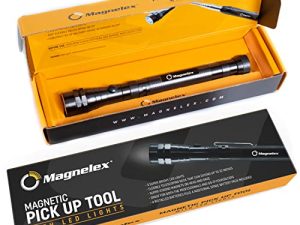 أداة الالتقاط المغناطيسية Magnelex - حشوات تخزين للرجال - هدية الكريسماس للأب والزوج والابن. فكرة فريدة من نوعها للهدايا والتخزين. عصا مغناطيسية متداخلة مع رأس مضاء بإضاءة LED وقاعدة مغناطيسية