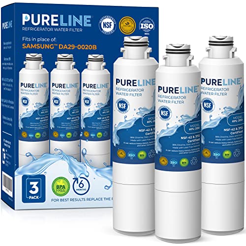 Pureline DA29-00020B فلتر مياه بديل للثلاجة Samsung ، HAF-CIN / EXP ، RF263BEAESR فلتر مياه ، Samsung RS25J500DSR ، RF28HMEDBSR ، RF263BEAESG فلتر مياه ، RF4267HARS ، RF28HFEDBSR - 3 عبوات Pureline DA29-00020B فلتر مياه بديل للثلاجة Samsung ، HAF-CIN / EXP ، RF263BEAESR فلتر مياه ، Samsung RS25J500DSR ، RF28HMEDBSR ، RF263BEAESG فلتر مياه ، RF4267HARS ، RF28HFEDBSR - 3 عبوات