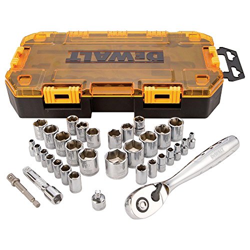 مجموعة مقابس DEWALT ، محرك 3/8 بوصة ، SAE / متري ، 34 قطعة (DWMT73804) مجموعة مقابس DEWALT ، محرك 3/8 بوصة ، SAE / متري ، 34 قطعة (DWMT73804)