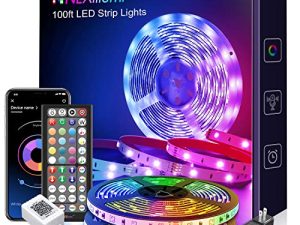 أضواء Nexillumi 100 قدم LED لغرفة النوم مع أضواء شريط LED متغيرة اللون عن بعد