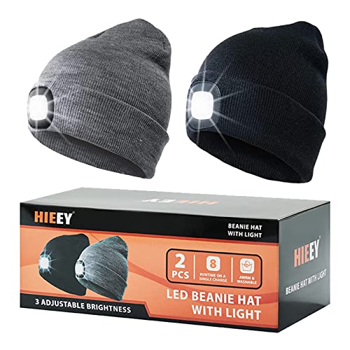 HIEEY 2 قطعة قبعة قبعة صغيرة LED للجنسين مع ضوء ، غطاء مصباح أمامي USB قابل لإعادة الشحن ، قبعة شتوية محبوكة بإضاءة ليلية ، هدايا للرجال والنساء لأبي زوجها ، هدايا لكبار السن HIEEY 2 قطعة قبعة قبعة صغيرة LED للجنسين مع ضوء ، غطاء مصباح أمامي USB قابل لإعادة الشحن ، قبعة شتوية محبوكة بإضاءة ليلية ، هدايا للرجال والنساء لأبي زوجها ، هدايا لكبار السن