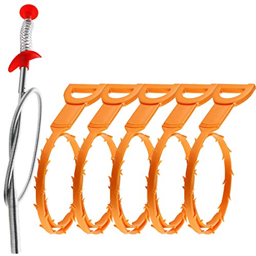 أداة Omont Drain Clog Remover Tool ، 6 عبوات من أداة إزالة انسداد الشعر ، مزيل انسداد الحوض ، أداة تنظيف الصرف 24 بوصة للمغسلة ، تنظيف أنبوب الصرف (برتقالي) أداة Omont Drain Clog Remover Tool ، 6 عبوات من أداة إزالة انسداد الشعر ، مزيل انسداد الحوض ، أداة تنظيف الصرف 24 بوصة للمغسلة ، تنظيف أنبوب الصرف (برتقالي)