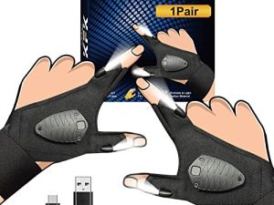 KFK Stocking Stuffers for Men LED Flashlight Gloves هدايا للرجال ، قفازات مع مصابيح قابلة لإعادة الشحن ، أدوات للرجال ، هدايا للرجال للكريسماس ، أعياد الميلاد ، الأب ، الزوج ، العامل الماهر