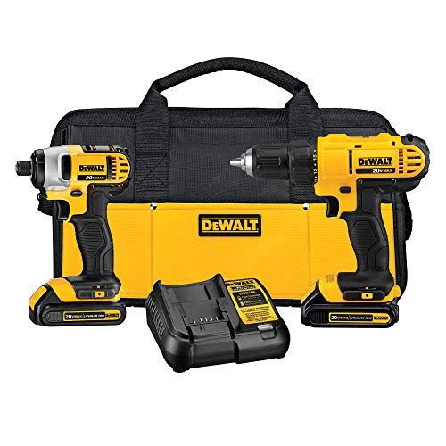 DEWALT 20V MAX اللاسلكي المثقاب والسائق ، مجموعة أدوات الطاقة مع بطاريتين وشاحن (DCK240C2) DEWALT 20V MAX اللاسلكي المثقاب والسائق ، مجموعة أدوات الطاقة مع بطاريتين وشاحن (DCK240C2)