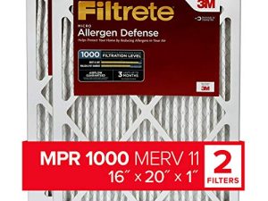 Filtrete 16x20x1 Air Filter، MPR 1000، Micro Allergen Defense ، 2-Pack (الأبعاد الدقيقة 15.719 x 19.719 x 0.84)