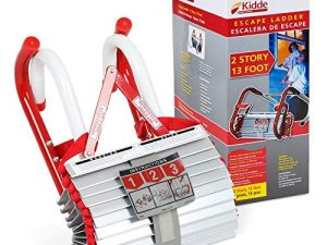 Kidde Fire Escape سلم من طابقين ، سلم هروب ، درجات 13 قدمًا مضادة للانزلاق ، سلم حبل