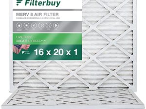 Filterbuy 16x20x1 Air Filter MERV 8 Dust Defense (4-Pack) ، مطوي HVAC AC الفرن استبدال فلاتر الهواء (الحجم الفعلي: 15.50 × 19.50 × 0.75 بوصة)