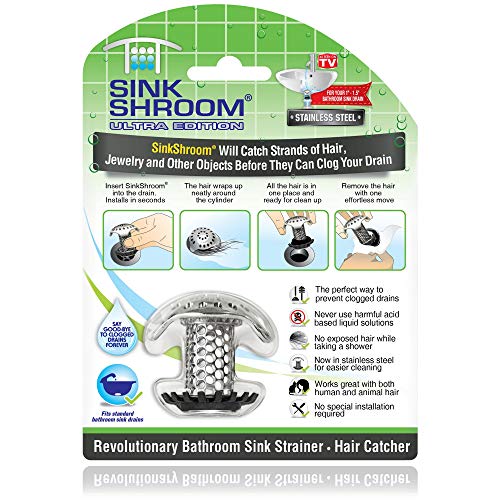 واقي تصريف حوض الحمام من SinkShroom Ultra الثوري ، من الفولاذ المقاوم للصدأ واقي تصريف حوض الحمام من SinkShroom Ultra الثوري ، من الفولاذ المقاوم للصدأ