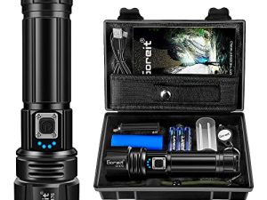 مصباح يدوي عالي اللومن قابل لإعادة الشحن ، Goreit 20000 Lumen Led Flashlight XHP70.2 USB مصباح فلاش فائق السطوع ، مصابيح يدوية عالية الطاقة للتخييم في حالات الطوارئ ، IP67 مقاوم للماء ، قابل للزووم