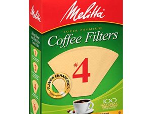 مرشحات قهوة Melitta # 4 المخروطية ، بني طبيعي ، عدد 100 (عبوة من 6) 600 فلتر إجمالي