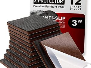وسادات أثاث X-PROTECTOR غير قابلة للانزلاق - 12 قابض أثاث ممتاز 3 "! أفضل أقدام أثاث مطاطية ذاتية اللصق - واقيات أرضية مثالية للوسادة غير الانزلاقية للأثاث - احتفظ بالأثاث في مكانه!