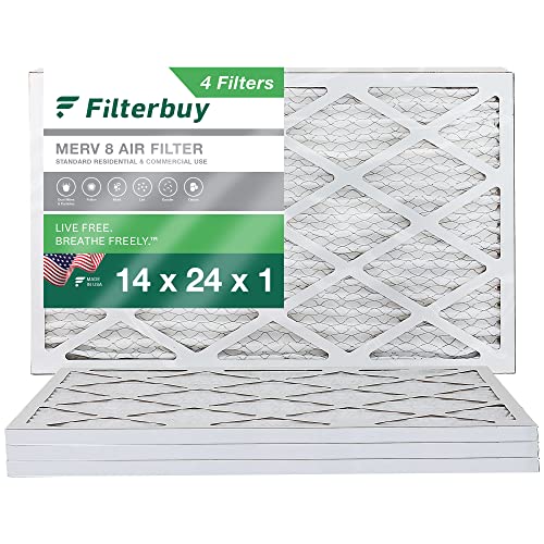 Filterbuy 14x24x1 Air Filter MERV 8 Dust Defense (4-Pack) ، مطوي HVAC AC الفرن استبدال فلاتر الهواء (الحجم الفعلي: 13.38 × 23.38 × 0.75 بوصة) Filterbuy 14x24x1 Air Filter MERV 8 Dust Defense (4-Pack) ، مطوي HVAC AC الفرن استبدال فلاتر الهواء (الحجم الفعلي: 13.38 × 23.38 × 0.75 بوصة)