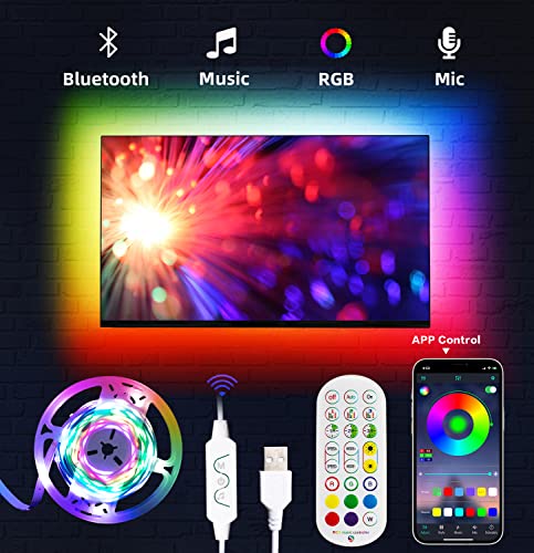Daymeet LED Lights for TV ، 9.8FT Led Backlight TV Lights ICRGB Led TV Lights for 32-60inch TV ، USB Led Strip Lights لمزامنة أضواء LED TV مع الموسيقى Bluetooth APP التحكم في LED قطاع أضواء لغرفة النوم Daymeet LED Lights for TV ، 9.8FT Led Backlight TV Lights ICRGB Led TV Lights for 32-60inch TV ، USB Led Strip Lights لمزامنة أضواء LED TV مع الموسيقى Bluetooth APP التحكم في LED قطاع أضواء لغرفة النوم