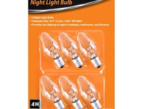 لمبات Kingman Night Light Light White الدافئة البديلة (6 لكل عبوة) ، 4W 120V