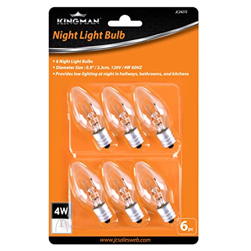 لمبات Kingman Night Light Light White الدافئة البديلة (6 لكل عبوة) ، 4W 120V لمبات Kingman Night Light Light White الدافئة البديلة (6 لكل عبوة) ، 4W 120V