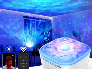 Star Projector Galaxy Light - جهاز عرض Star Night Light بجهاز تحكم عن بعد ، مؤقت ، مكبر صوت مدمج ، جهاز عرض ضوئي LED 8 إضاءة للأطفال ، غرفة نوم الأطفال البالغين / ديكور الغرفة / السقف / هدية (أبيض)