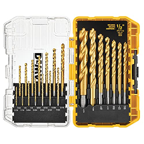DEWALT التيتانيوم نيتريد مجموعة مثقاب مطلية ، Pilot Point ، 21 قطعة (DW1361) DEWALT التيتانيوم نيتريد مجموعة مثقاب مطلية ، Pilot Point ، 21 قطعة (DW1361)