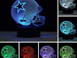 TITISKIN 3D Illusion LED Night Light ، 7 ألوان متغيرة تدريجية تعمل باللمس USB مصباح طاولة لهدايا الأعياد أو ديكورات المنزل (خوذة بيسبول)
