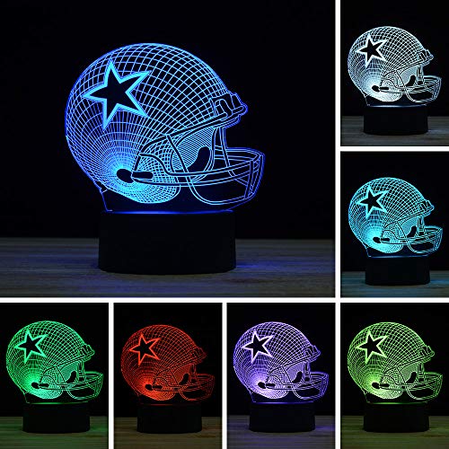 TITISKIN 3D Illusion LED Night Light ، 7 ألوان متغيرة تدريجية تعمل باللمس USB مصباح طاولة لهدايا الأعياد أو ديكورات المنزل (خوذة بيسبول) TITISKIN 3D Illusion LED Night Light ، 7 ألوان متغيرة تدريجية تعمل باللمس USB مصباح طاولة لهدايا الأعياد أو ديكورات المنزل (خوذة بيسبول)