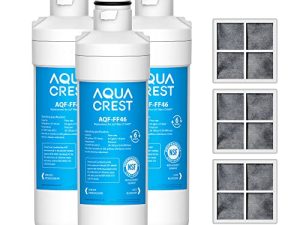 AQUA CREST LT1000PC ADQ747935 فلتر مياه الثلاجة وفلتر الهواء ، بديل لـ LG® LT1000P® / PC / PCS ، LMXS28626S ، LFXS26973S ، MDJ64844601 ، ADQ74793501 ، ADQ74793502 و LT120F® ، 3 كومبو
