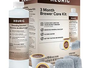 مجموعة صيانة Keurig لمدة 3 أشهر تشمل محلول إزالة الترسبات ، خراطيش تصفية المياه وأكياس الشطف ، ماكينات صنع القهوة الكلاسيكية المتوافقة / 1.0 و 2.0 K-Cup ، 7 عدد
