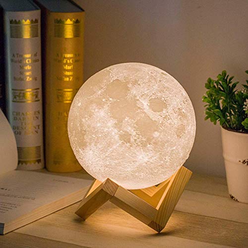 مصباح على شكل قمر ثلاثي الأبعاد من Mydethun بقاعدة خشبية مقاس 5.9 بوصة - ضوء ليلي LED ، إضاءة مزاجية مع سطوع للتحكم باللمس لديكور المنزل ، غرفة النوم ، هدايا عيد الميلاد للسيدات والأطفال - أبيض وأصفر مصباح على شكل قمر ثلاثي الأبعاد من Mydethun بقاعدة خشبية مقاس 5.9 بوصة - ضوء ليلي LED ، إضاءة مزاجية مع سطوع للتحكم باللمس لديكور المنزل ، غرفة النوم ، هدايا عيد الميلاد للسيدات والأطفال - أبيض وأصفر