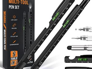 WEARXI Stocking Stuffers for Men ، 9 in 1 Multitool Pen Set Tech Gift for Men، Christmas Gifts for Men Dad، Cool Gadgets for Men، هدايا للرجال أدوات فريدة للرجال ، هدايا للرجال الذين لديهم كل شيء