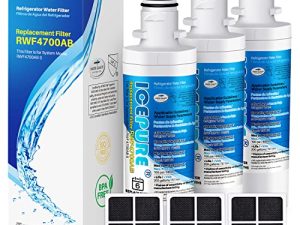 بديل ICEPURE ADQ747935 لـ LG LT1000P ، MDJ64844601 ، Kenmore Elite 9980 ، ADQ74793501 LT1000PC ADQ74793502 ، LMXS28626S ، LMXC23796S ، LFXS26973D مياه الثلاجة و LT120F فلتر الهواء ، 3 عبوات