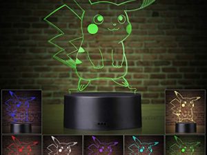 JIAKAI 3D Illusion LED Night Light ، 7 ألوان متغيرة تدريجيًا لمصباح طاولة USB لهدايا الأعياد أو ديكورات المنزل (حيوان ثلاثي الأبعاد) (004)