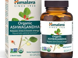 Himalaya Organic Ashwagandha ، كمية تكفي لمدة شهرين لتخفيف التوتر ، عضوي معتمد من وزارة الزراعة الأمريكية ، غير معدّل وراثيًا ، مكمل غذائي خالٍ من الغلوتين ، مسحوق وخلاصة أشواغاندا 100٪ ، 670 مجم ، 60 كبسولة